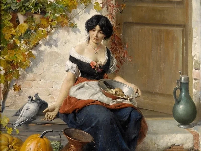 1819-Ferdinand, the elder Wagner - Una graziosa venditrice al mercato